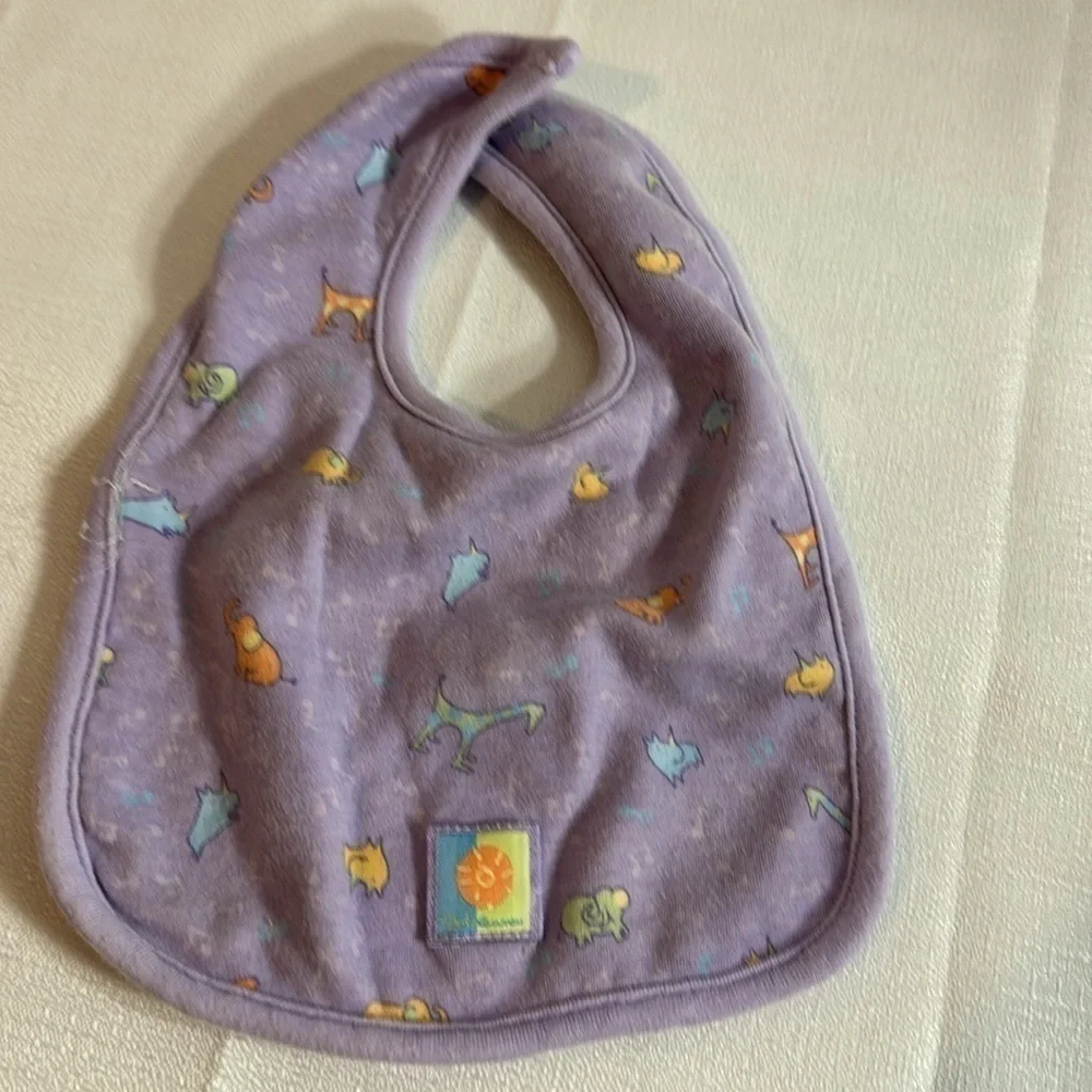 John Lennon baby bib‎ purple Y2K
